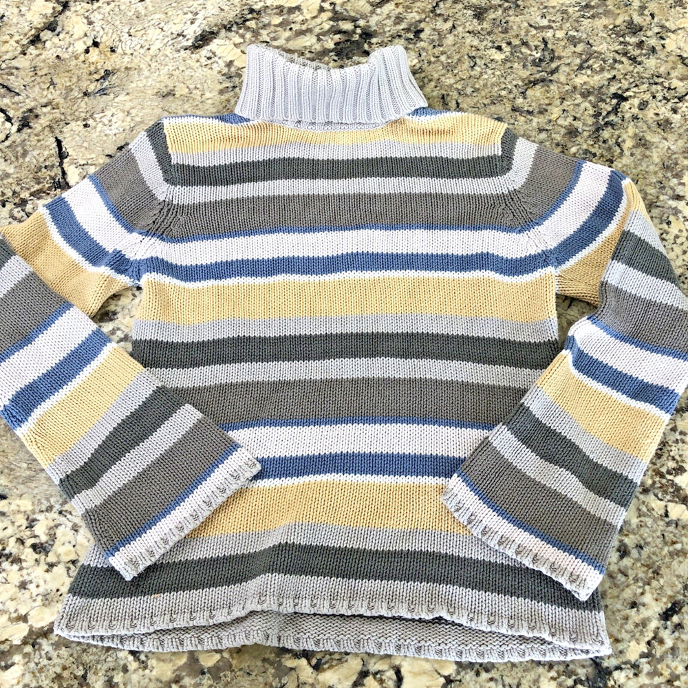 Size M R & R Women’s Knit Turtle Neck Sweater Cozy Comfy Striped Wide Cuffs MN